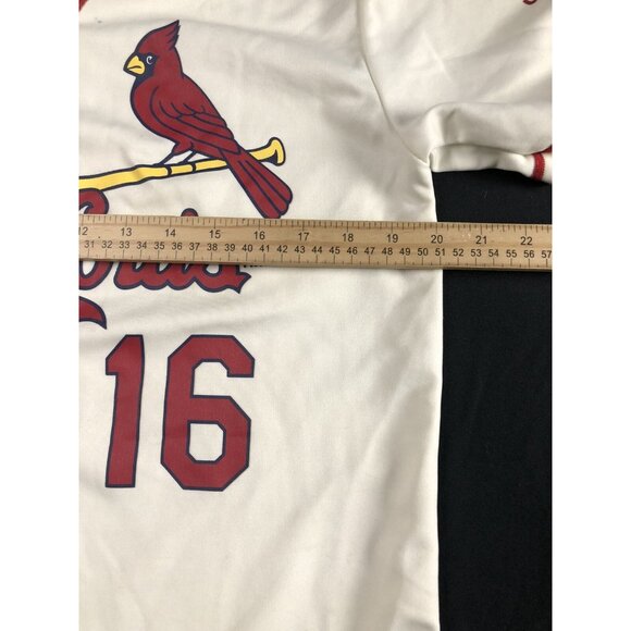 Cardinals Youth XL Buttons Jersey Shirt White Cream #16 Wong - Picture 7 of 10